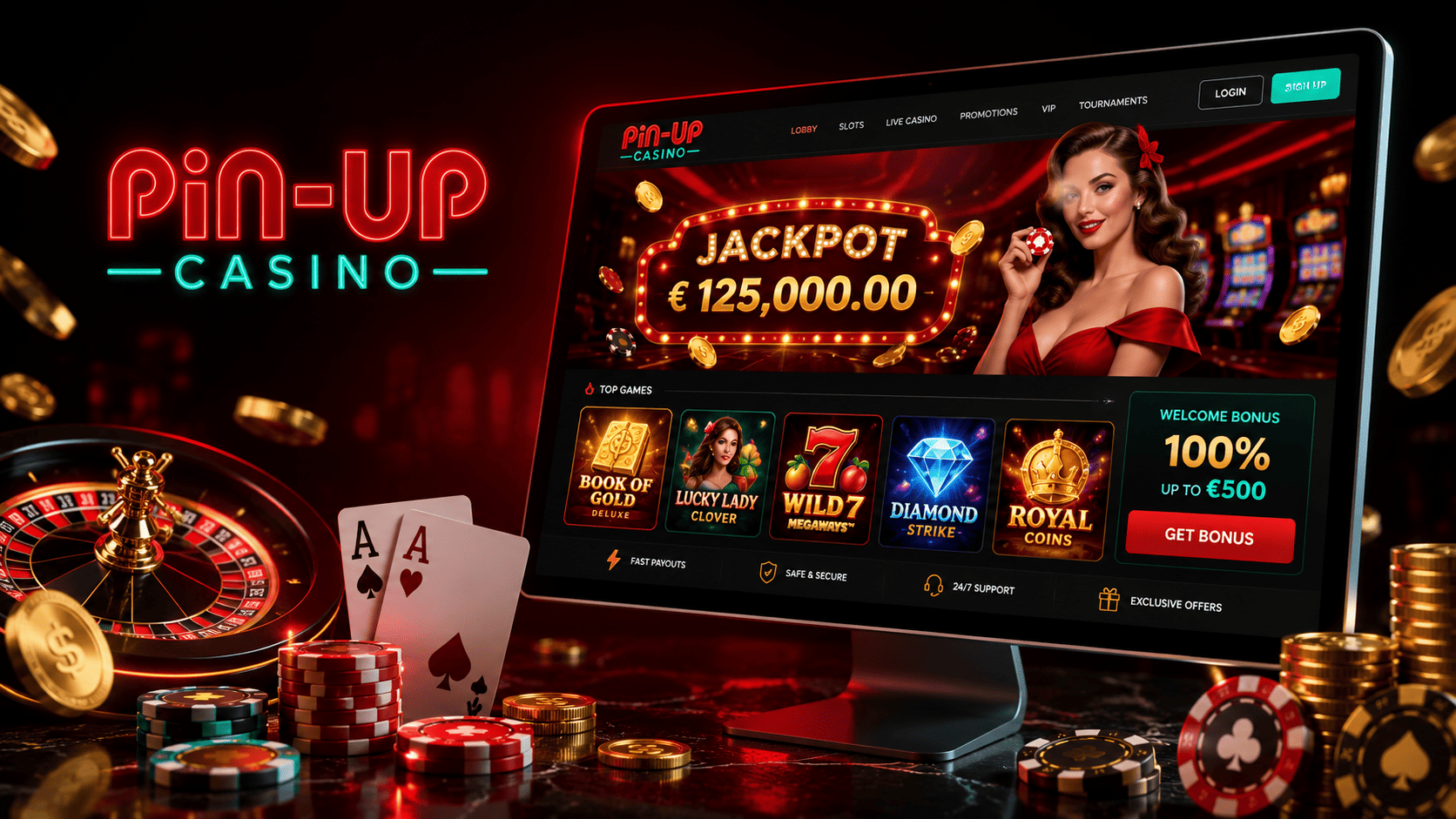 Página principal de Pin-Up Casino en versión de escritorio