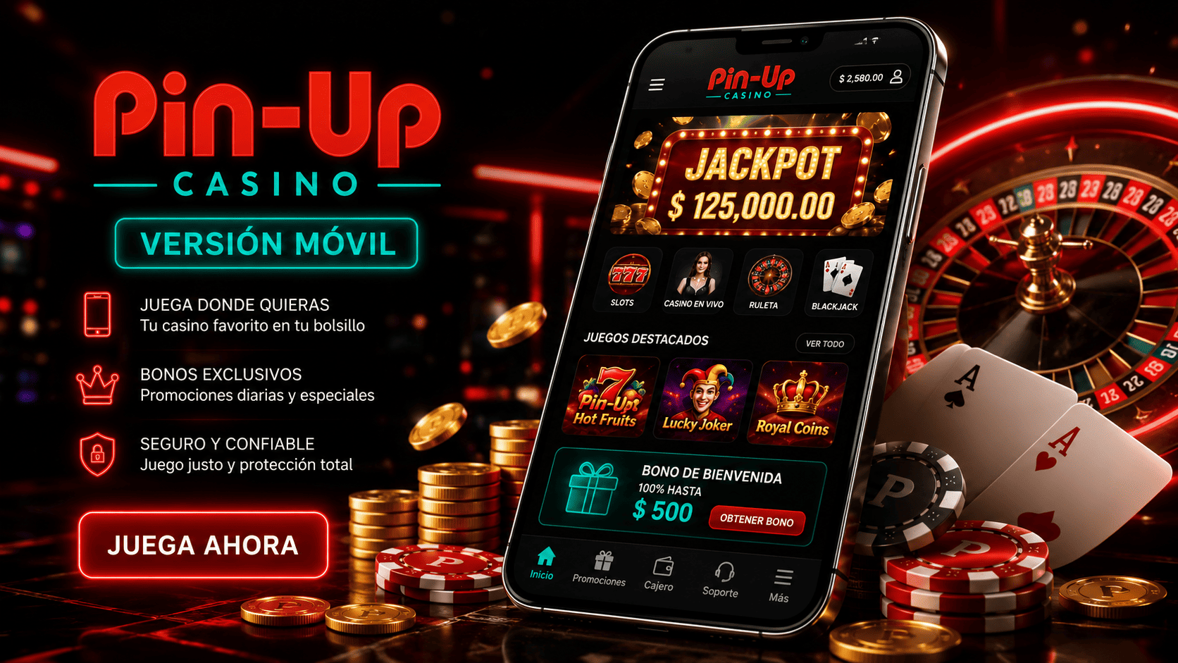 Versión móvil de Pin-Up Casino para jugar desde Chile